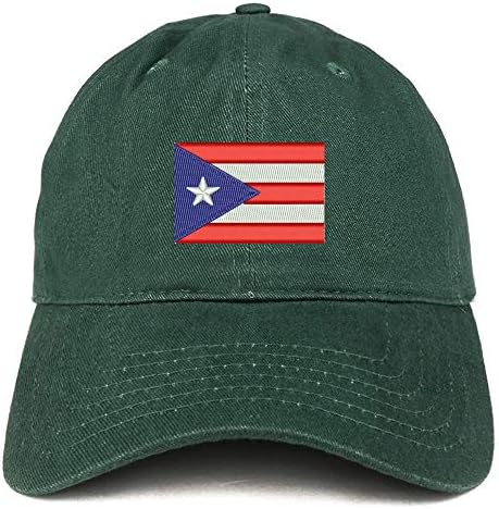 Трендовски продавница за облека Порто Рико знаме извезена мека круна четкана памучна капа