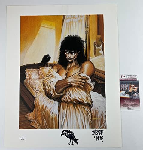 Jamesејмс О'Бар потпиша и скицираше 16x29 уметнички постер за печатење Ерик Дравен, Кроу Аутограм 1994 година Сведок на ЈСА