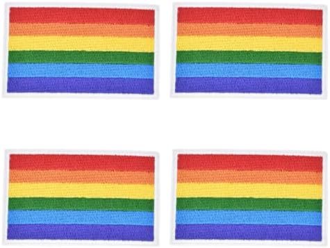 4 парчиња знаме на виножито, везено железо на закрпи за ЛГБТК, шијте на/железо на закрпи за облека, маици, јакни, ранци, фармерки, капи,