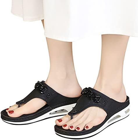 Клин -сандали за жени широка ширина Печати/чиста боја клин -потпетици чевли во затворен простор на отворено сандали за пешачење