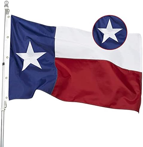 Хомисор Тексас Знаме 12х18 Фт ТЕКС Државни Знамиња Извезени Големи Тексас Знамиња Зашиени Тешки 210д Оксфорд Најлон