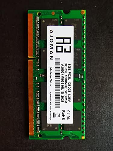 AJOMAN 8GB PC3L - 12800S DDR3L 1600MHz Лаптоп Ram Меморија Не-ECC Unbuffered 1.35 V DDR3 SODIMM CL11 2rx8 Двојна Ранг Лаптоп Меморија