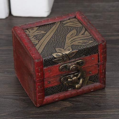 Антилог дрвена кутија гроздобер декоративен дрвен накит за чување кутија за заклучување на кутии за свадбени бонбони