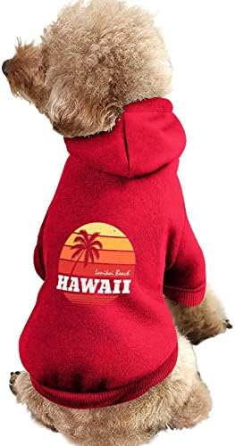 Облека за кучиња на плажа на Хаваи, зимски дуксери за миленичиња меки и топли дуксери за кучиња за мали средни кучиња