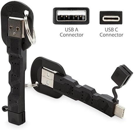 Boxwave® Кабел за Doogee S59 Pro [USB Тип-C Приврзок За Клучеви] Клучен Прстен 3.1 ТИП C USB Кабел ЗА DOOGEE S59 Pro-Jet Black