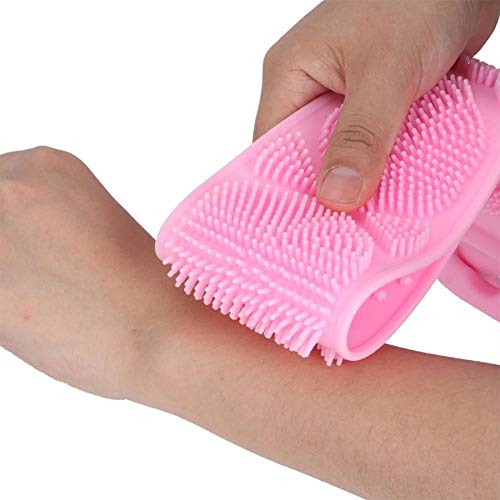 Ексфолирачки пешкир двострана силиконски грб туш за чистење на грбот за чистење крпа за мерење на калта маса масажа на кожата чиста четки розови