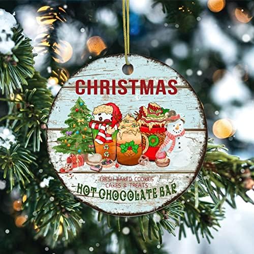 Божиќни украси за чување топло чоколадо керамички украс подароци украси сино дрво жито новогодишно висички украси сувенири за одмор