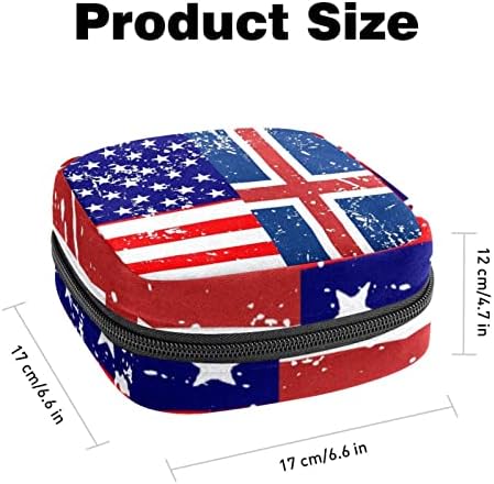 Торба за складирање За Санитарни Влошки За Салфетки, Пренослива За Жени Девојки Што Се Перат Еднократно, Знаме На САД Исланд