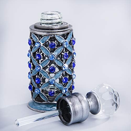Ју Фенг гроздобер шишиња со цветни парфеми со пеперутка празно декоративно античко сино кристално стакло парфем шише за полнење