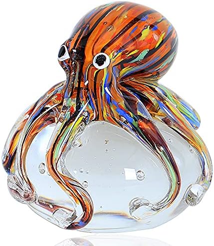 Еустома рака разнесена стакло октопод фигура украс, украс на морски животни за аквариум за риби, колекција на морски животни за роденденски