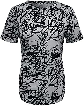 Летни врвови за жени 2023 фустани кратки ракави плажа бохо блузи кошули плус големина на кошули со вратот лабави удобни маички