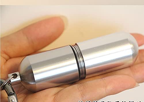 MyTang®Storage Box Алуминиум водоотпорна медицина пилула временска капсула со ланец на клучеви