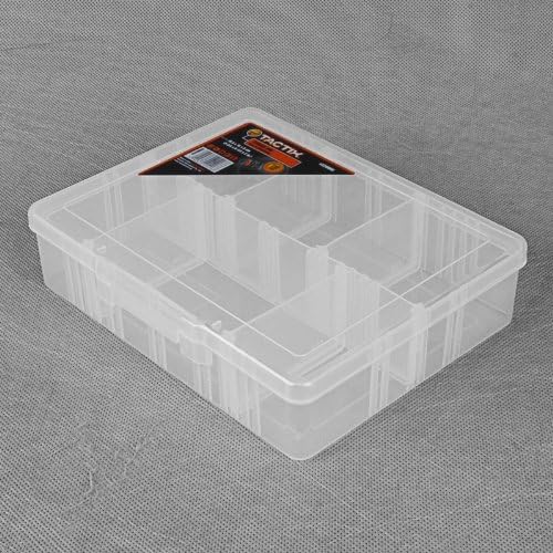 Кутија за складирање на тактикс 320003 6-одделенија, средна, црна/портокалова боја