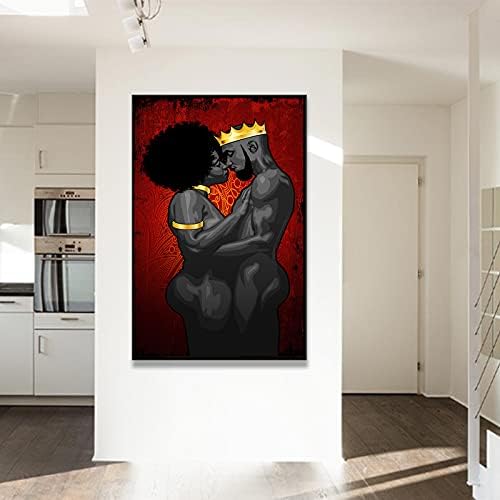 Крал и кралица wallидна уметност африканска круна планина постер афроамериканска wallидна уметност црна постер за ден на независност