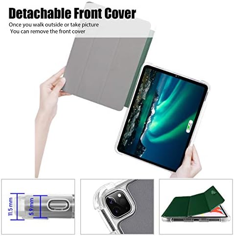 Valkit iPad Pro 11 Case 2020 & 2018, [Поддршка на Apple Pencil 2 полнење] Проucирен замрзнат паметен фолио штанд на штанд со