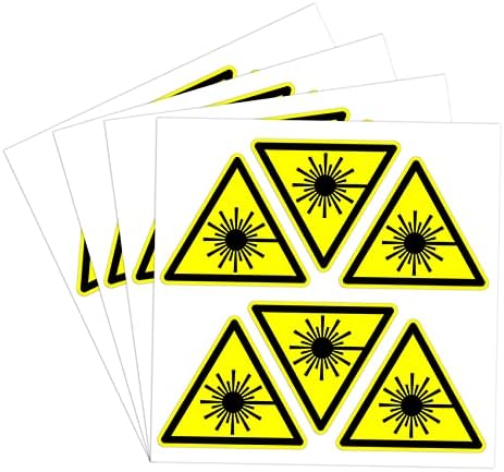Dealzepic - знак за претпазливост на ласерска опасност - налепница за предупредување за жолт триаголник - 4 см