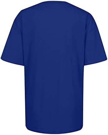 Летна есенска екипаж кошула за блуза за женски краток ракав 2023 облека трендовски памук графичка смешна преголема блуза DC