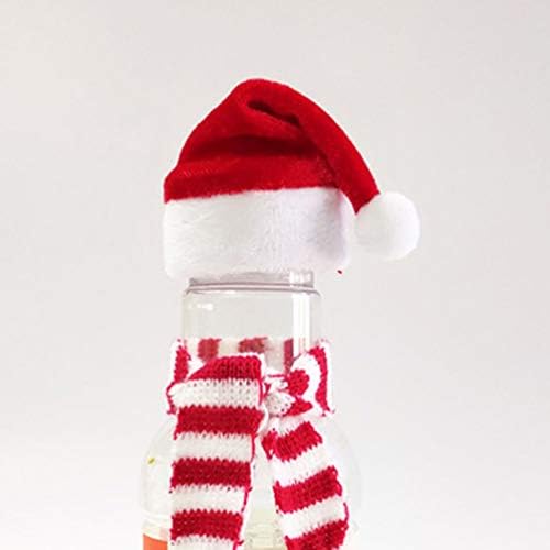 Холибана кукла марама мали Божиќни капи 6pcs Божиќна мини шамија Божиќно вино шише плетена шамија декорација кукла занаетчиска шамија