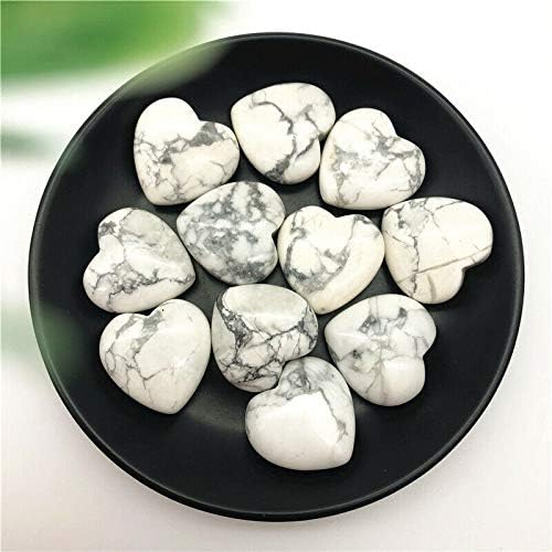 Seewudee AG216 1PC Природна бела тиркизна полиран кристални камења во форма на срце