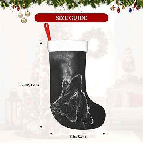 Cutedwarf Howling Wold Wolf Cristma Codrings Божиќни украси на дрво Божиќни чорапи за Божиќни празнични забави подароци 18-инчи