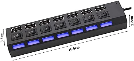 SBSNH USB Адаптер За Напојување 7 Порта Повеќе Експандер 2.0 USB Центар со Прекинувач За Компјутер Мулти-Интерфејс