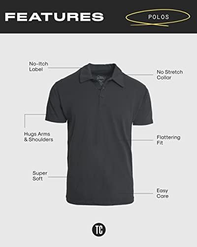 Вистински класични поло кошули за мажи, врвни опремени голф кошули за мажи и мажите полови кошули со краток ракав