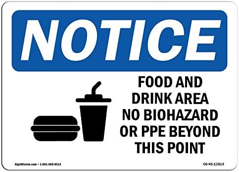 Знаци за забелешка на ОСХА - Област за храна и пијалоци без знак за биохајарди со симбол | Винил етикета Деклас | Заштитете ја вашата