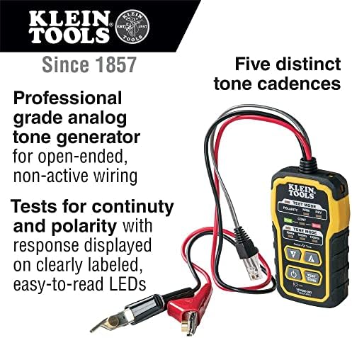 Klein Tools VDV001819 Сет на алатки, Сет за тестирање на инсталација на кабел, кутија, 6-парчиња и VDV500-820 кабелски трагач