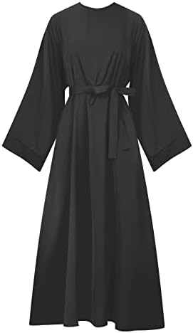 Муслимански облечен фустан за жени со долги ракави Исламска конзервативна абаја макси кафтан облека молитва облека