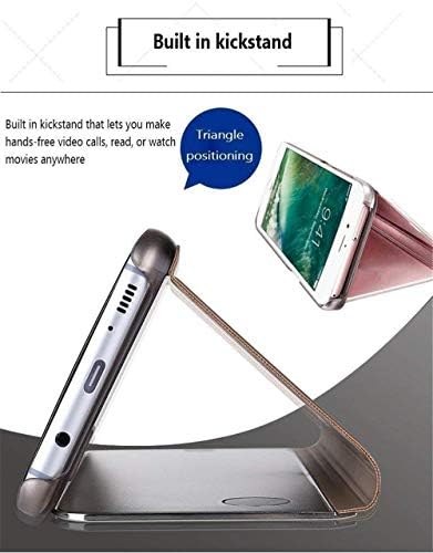 COTDINFOR Компатибилен Со Samsung Galaxy A03s Случај Огледало Поглед Јасно Сјајот Кожа Флип Случај Со Kickstand Луксузни Со Штанд Дизајн