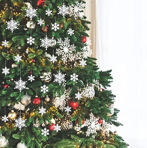 40 парчиња Божиќни украси од снегулка украси за новогодишни украси Акрилни кристални снегулки украси Божиќни снегулки за снегулки