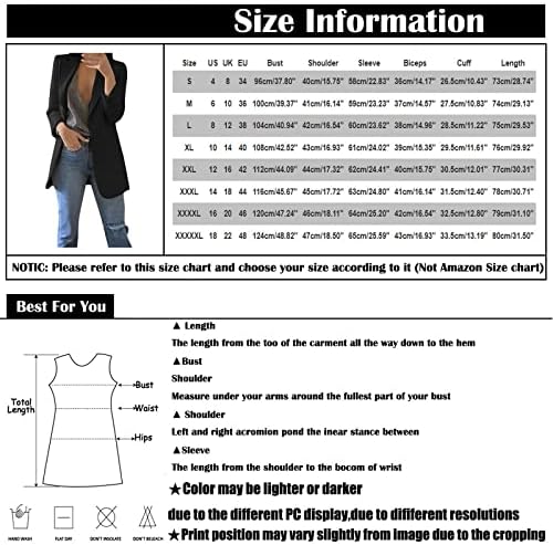 Водмиксиг женски обични јакни за пешачење отворено фронт плус големина на отворено плетенка предна работа во канцелариски џебови јакна