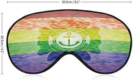 Икона за сидро во ЛГБТ бои за спиење слепа маска симпатична обвивка за сенка на очите со прилагодлива лента за жени мажи ноќ