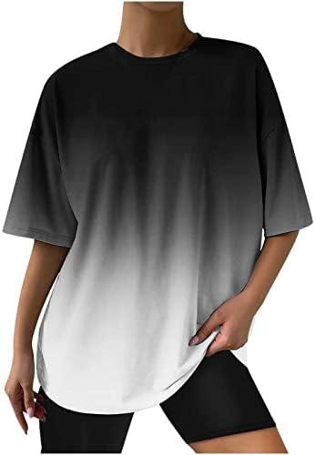 Модна Женска Летна Маица 2023 Причинско-Последична Блуза За Печатење Со Кружен Врат Маица Со Кратки Ракави Летни Врвови