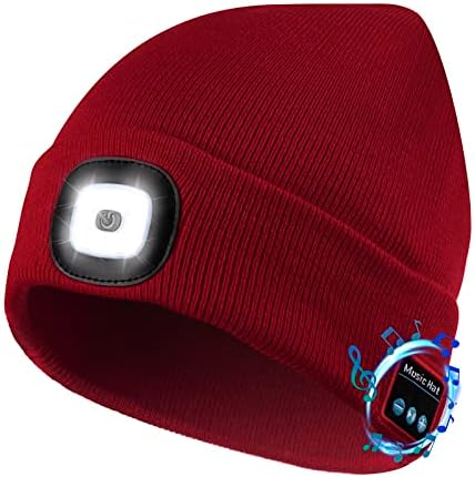 ETSFMOA Unisex Bluetooth Beanie капа светло безжични слушалки подароци за мажи тато
