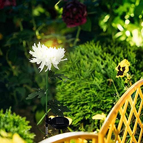 Jxueych надворешни соларни светла, 2 пакувања соларни градинарски светла со поголеми цвеќиња од хризантема, водоотпорен - поголем соларен