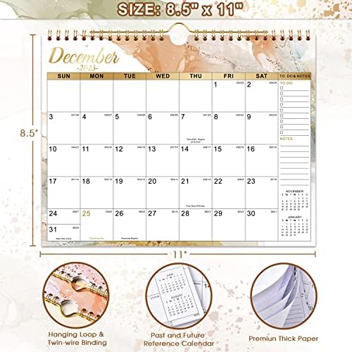 Календар 2023-2024-2023-2024 Wallиден календар, календар на бирото од јули 2023 година-декември 2024 година, 11 x 8,5, 18 месечен календар