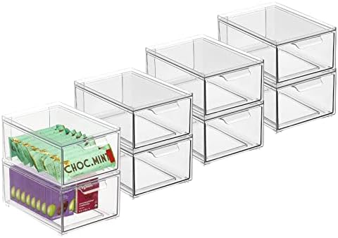 Mdesign Складирање Контејнери Кутија Со Извлекување Фиока-Редење Пластични Фиоки Канти За Кујна Оставата, Чајната Кујна И Шкаф, Кабинет, Шалтер,