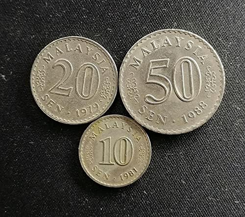 Азија Монета Сет Монета Малезија Парламентот Куќа 10.20.50 Центи Монета Монета Колекција