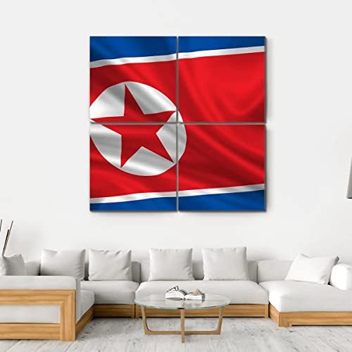 Ерго плус мавтајќи со знамето на wallидната уметност во Северна Кореја Зачудувачка истегната сликарска слика Подготвено да се обеси