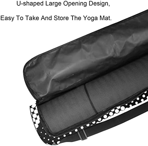 Дизајн на полутони во црно -бели точки шема на јога мат носач торба со рамо од рамо за јога мат торба торба за плажа торба
