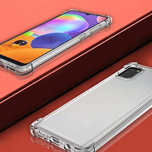 Ософтер За Samsung Galaxy A31 Случај Јасни Транспарентни Армирани Агли TPU Амортизација Флексибилен Мобилен Телефон Капак За Samsung Galaxy A31