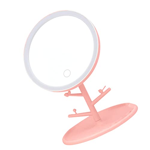 Fomiyes тркалезно огледало на огледало за суета суета огледало со LED светла таблета козметичко огледало со контрола на допир за