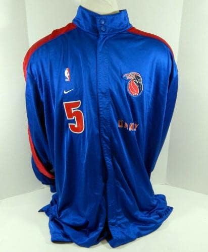 2002-03 Детроит Пистонс Дани Менинг 5 Игра користеше сини јакна панталони 3XL 889 - НБА игра Користена