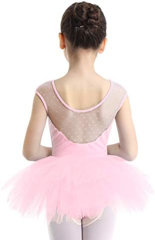Iefiel девојки принцеза Руфл/капачиња за капачиња за балетски танцувања туту леотарски фустан балерина танцувачка облека