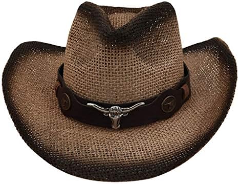 МАНХОНГ ХАТ кожена капа капа Мажи за појас Возење жени широки каубојски западни ретро бејзбол капачиња од бејзбол капа