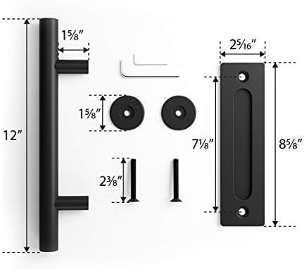 SmartStandard 9ft тешка цврста линија за лизгање на вратата на вратата со рачка од врата од 12 инчи од штала