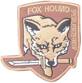 Метална опрема цврста MGS 5: FOX HOUND Воена крпеница везена значка тактичка налепници за облека со кука и јамка