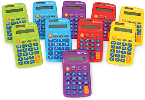Ресурси за учење Виножито калкулатори, основни калкулатори со соларна енергија, сет на наставници од 10 калкулатори, на возраст од