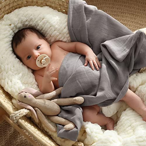Бебе ќебето ќебе, муслински крпи за унисекс - 10 пакувања големи памучни новороденчиња кои примаат ќебе за миење садови за миење садови